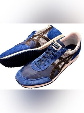Onitsuka Tiger by Asics Men’s Blue Suede & Black Stripe Sneaker - Size 13